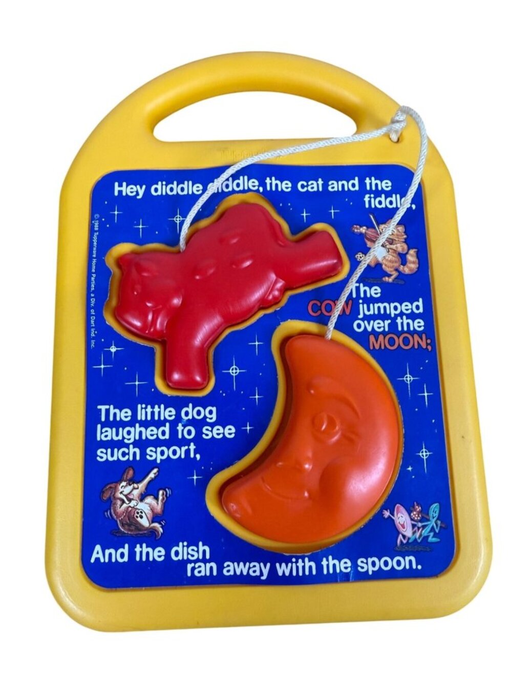 Vintage 1988 Tupperware Hey Diddle Diddle Puzzle Toy Rhyme Time Cow Moon Shapes